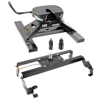 Draw-Tite Gooseneck Trailer Hitch w/ 18K 5th Fifth Wheel Adapter for 09-19 Dodge Ram 1500 Turnover w/ Brackets Rails Under Bed 2-5/16" Ball Excluding Air Suspension