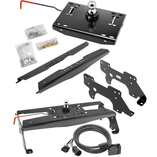 Draw-Tite Gooseneck Trailer Hitch w/ In-Bed Wiring for 10-13 Dodge Ram 2500 10-12 3500 Turnover w/ Brackets Rails Under Bed 2-5/16" Ball