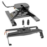 Draw-Tite Gooseneck Trailer Hitch w/ 18K 5th Fifth Wheel Adapter for 10-13 Dodge Ram 2500 10-12 3500 Turnover w/ Brackets Rails Under Bed 2-5/16" Ball