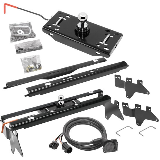 Draw-Tite Gooseneck Trailer Hitch w/ In-Bed Wiring for 99-10 Chevy GMC Silverado Sierra 2500 07-10 3500 Turnover w/ Brackets Rails Under Bed 2-5/16" Ball