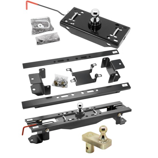 Draw-Tite Gooseneck Trailer Hitch w/ 5" Offset Ball for 07-19 Toyota Tundra Turnover w/ Brackets Rails Under Bed 2-5/16" Ball