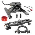 Draw-Tite Gooseneck Trailer Hitch Kit Deluxe w/ 18K 5th Fifth Wheel Adapter In-Bed Wiring and Hole Saw for 07-19 Toyota Tundra Turnover w/ Brackets Rails Under Bed 2-5/16" Ball