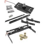 Draw-Tite Gooseneck Trailer Hitch w/ 5" Offset Ball for 04-14 Ford F150 F-150 Turnover w/ Brackets Rails Under Bed 2-5/16" Ball