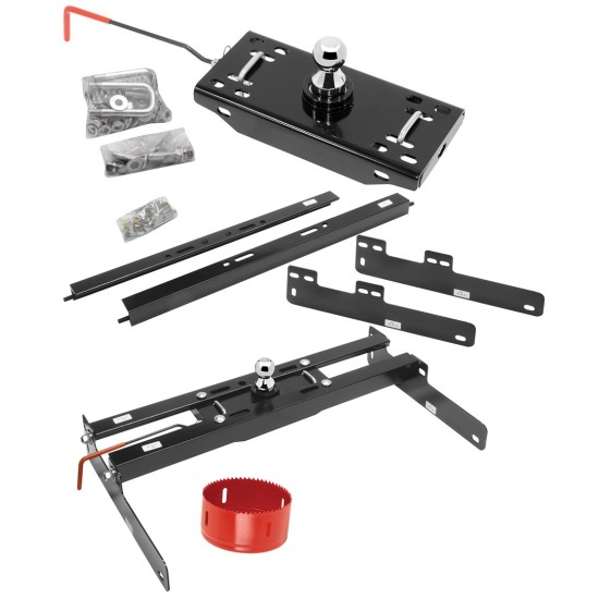 Draw-Tite Gooseneck Trailer Hitch w/ Hole Saw for 04-14 Ford F150 F-150 Turnover w/ Brackets Rails Under Bed 2-5/16" Ball