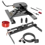 Draw-Tite Gooseneck Trailer Hitch Kit Deluxe w/ 18K 5th Fifth Wheel Adapter In-Bed Wiring and Hole Saw for 04-14 Ford F150 F-150 Turnover w/ Brackets Rails Under Bed 2-5/16" Ball