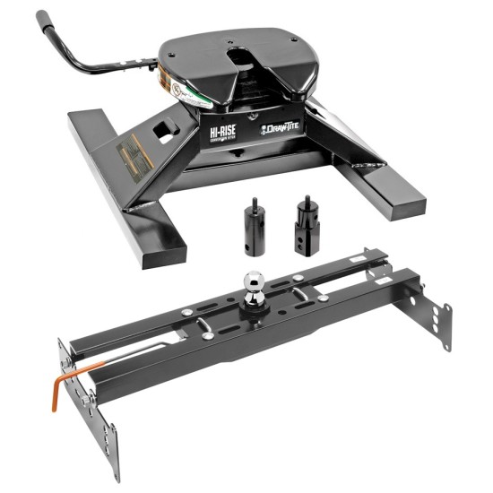 Draw-Tite Gooseneck Trailer Hitch w/ 18K 5th Fifth Wheel Adapter for 88-00 Chevy GMC C/K 1500 2500 3500 Series Turnover w/ Brackets Rails Under Bed 2-5/16" Ball Excluding 3500 Crew Cab