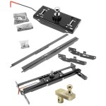 Draw-Tite Gooseneck Trailer Hitch w/ 5" Offset Ball for 11-19 Chevy GMC Silverado Sierra 2500 HD 3500 HD Turnover w/ Brackets Rails Under Bed 2-5/16" Ball Excluding OEM Tow Prep