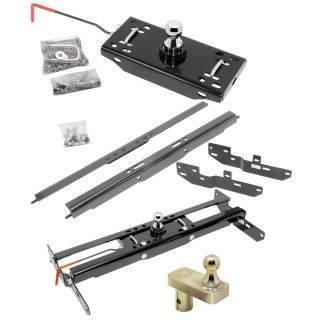 Draw-Tite Gooseneck Trailer Hitch w/ 5" Offset Ball for 11-19 Chevy GMC Silverado Sierra 2500 HD 3500 HD Turnover w/ Brackets Rails Under Bed 2-5/16" Ball Excluding OEM Tow Prep