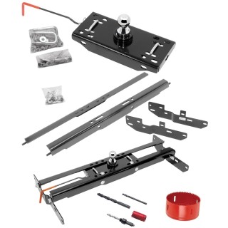 Draw-Tite Gooseneck Trailer Hitch w/ Hole Saw for 11-19 Chevy GMC Silverado Sierra 2500 HD 3500 HD Turnover w/ Brackets Rails Under Bed 2-5/16" Ball Excluding OEM Tow Prep