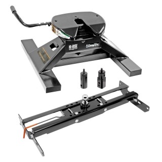 Draw-Tite Gooseneck Trailer Hitch w/ 18K 5th Fifth Wheel Adapter for 11-19 Chevy GMC Silverado Sierra 2500 HD 3500 HD Turnover w/ Brackets Rails Under Bed 2-5/16" Ball Excluding OEM Tow Prep