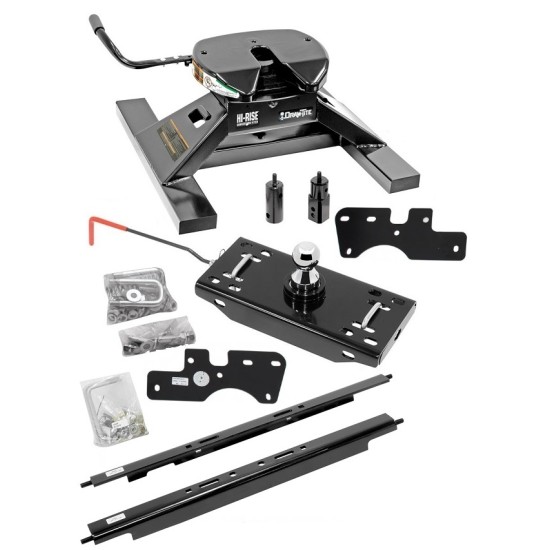 Draw-Tite Gooseneck Trailer Hitch w/ 18K 5th Fifth Wheel Adapter for 15-19 Ford F150 F-150 Turnover w/ Brackets Rails Under Bed 2-5/16" Ball Excluding Raptor