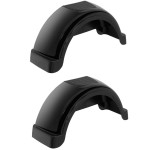 Set of 2 Black Fulton Single Axle Trailer Fenders 13" Wheels Top Step 29-1/4" Long Boat Utility Sale Replacement