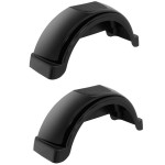 Set of 2 Black Fulton Single Axle Trailer Fenders 14" Wheels Top Step 31.3" Long Boat Utility Sale Replacement