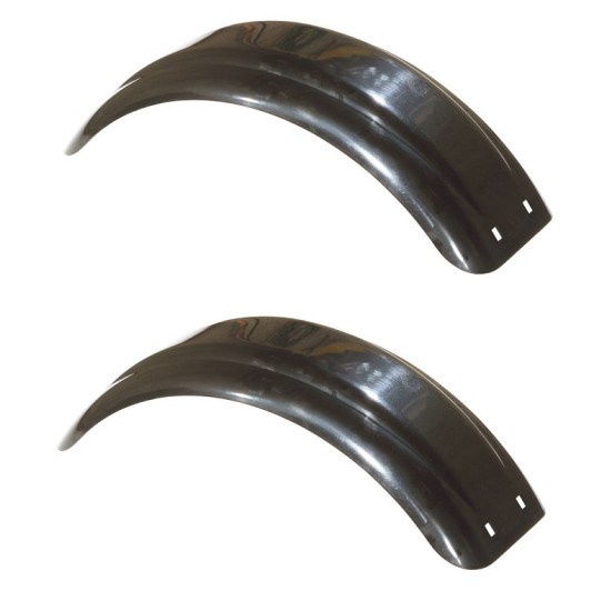 Set of 2 Black Fulton Single Axle Trailer Fenders 8" to 12" Wheels 20.25" Long Boat Utility Sale Replacement