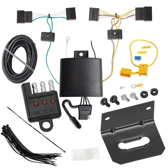 Trailer Wiring and Bracket w/ Light Tester For 15-18 BMW X5 Plug & Play 4-Flat Harness