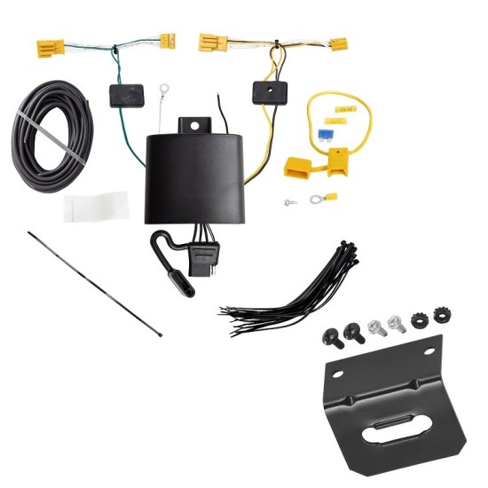  Trailer Wiring and Bracket For 16-22 Mercedes-Benz GLC Except PO3 Premium Package Plug & Play 4-Flat Harness