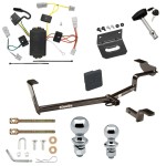 Ultimate Tow Package For 06-15 Honda Civic 2 Dr. Coupe Trailer Hitch w/ Wiring Draw-Bar Dual 2" and 1-7/8" Ball Lock Bracket Cover 1-1/4" Receiver 