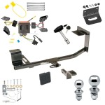 Ultimate Tow Package For 11-14 VW Jetta 4 Dr. Sedan Trailer Hitch w/ Wiring Draw-Bar Dual 2" and 1-7/8" Ball Lock Bracket Cover 1-1/4" Receiver 