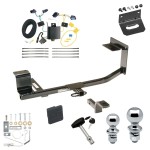 Ultimate Tow Package For 05-10 VW Jetta 4 Dr. Sedan Trailer Hitch w/ Wiring Draw-Bar Dual 2" and 1-7/8" Ball Lock Bracket Cover 1-1/4" Receiver 