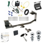 Ultimate Tow Package For 09-14 VW Jetta SportWagon Trailer Hitch w/ Wiring Draw-Bar Dual 2" and 1-7/8" Ball Lock Bracket Cover 1-1/4" Receiver 