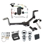 Ultimate Tow Package For 09-14 Acura TSX 08-12 Honda Accord Trailer Hitch w/ Wiring Draw-Bar Dual 2" and 1-7/8" Ball Lock Bracket Cover 1-1/4" Receiver 