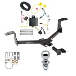 Trailer Tow Hitch For 13-15 Honda Accord Except w/LED Taillights Complete Package w/ Wiring Draw Bar and 2" Ball