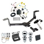 Ultimate Tow Package For 16-17 Honda Accord Sedan Trailer Hitch w/ Wiring Draw-Bar Dual 2" and 1-7/8" Ball Lock Bracket Cover 1-1/4" Receiver 