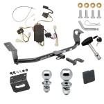 Ultimate Tow Package For 03-03 Toyota Corolla Trailer Hitch w/ Wiring Draw-Bar Dual 2" and 1-7/8" Ball Lock Bracket Cover 1-1/4" Receiver 