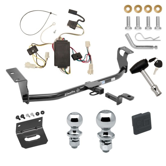 Ultimate Tow Package For 03-03 Toyota Corolla Trailer Hitch w/ Wiring Draw-Bar Dual 2" and 1-7/8" Ball Lock Bracket Cover 1-1/4" Receiver 