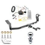 Trailer Tow Hitch For 14-19 Toyota Corolla Except Hatchback Complete Package w/ Wiring Draw Bar and 2" Ball