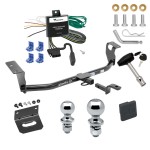 Ultimate Tow Package For 04-07 Toyota Corolla Trailer Hitch w/ Wiring Draw-Bar Dual 2" and 1-7/8" Ball Lock Bracket Cover 1-1/4" Receiver 