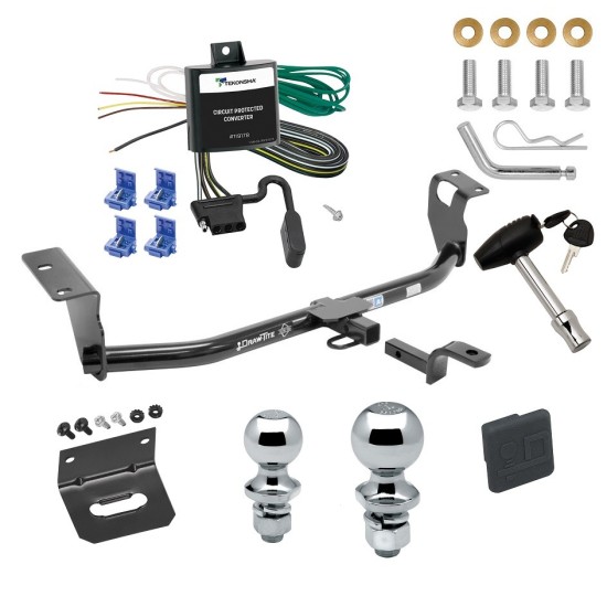 Ultimate Tow Package For 04-07 Toyota Corolla Trailer Hitch w/ Wiring Draw-Bar Dual 2" and 1-7/8" Ball Lock Bracket Cover 1-1/4" Receiver 