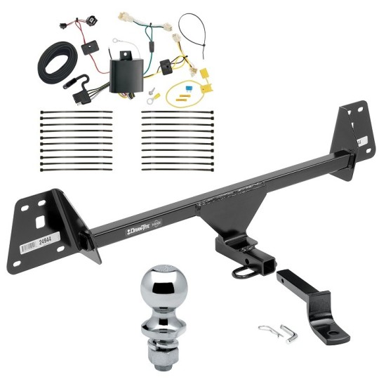 Trailer Tow Hitch For 16-19 Toyota Prius Complete Package w/ Wiring Draw Bar and 1-7/8" Ball