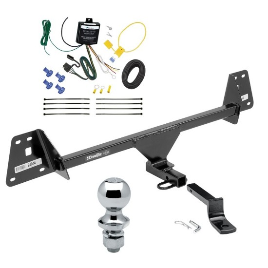 Trailer Tow Hitch For 20-22 Toyota Prius Complete Package w/ Wiring Draw Bar and 1-7/8" Ball