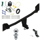 Trailer Tow Hitch For 2020-2022 Volkswagen Passat w/ LED Taillights Complete Package w/ Wiring Draw Bar and 1-7/8" Ball