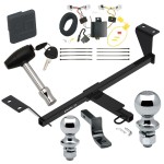 Trailer Tow Hitch For 20-23 Nissan Sentra Except S, SR, SR Turbo and NismoDeluxe Package Wiring 2" and 1-7/8" Ball and Lock