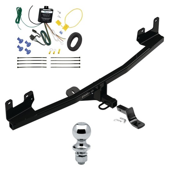 Trailer Tow Hitch For 2020 KIA Rio 5 Dr. Complete Package w/ Wiring Draw Bar and 1-7/8" Ball