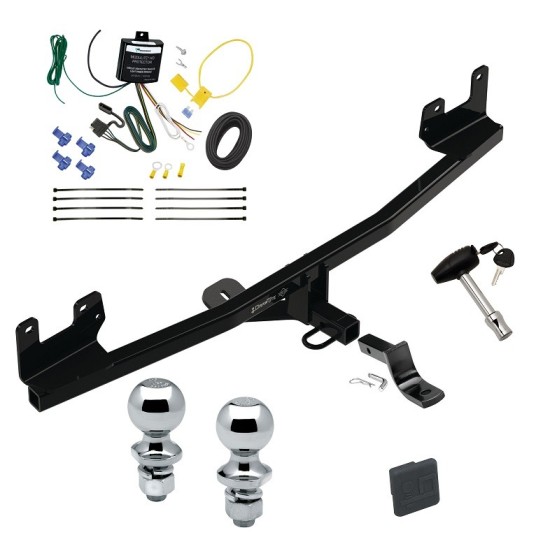 Trailer Tow Hitch For 2020 KIA Rio 5 Dr. Deluxe Package Wiring 2" and 1-7/8" Ball and Lock