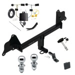 Trailer Tow Hitch For 20-23 Tesla 3 Deluxe Package Wiring 2" and 1-7/8" Ball and Lock