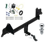 Trailer Tow Hitch For 17-19 Tesla 3 Complete Package w/ Wiring Draw Bar and 1-7/8" Ball