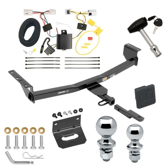 Ultimate Tow Package For 08-20 Rogue 2014 Rogue Select Trailer Hitch w/ Wiring Draw-Bar Dual 2" and 1-7/8" Ball Lock Bracket Cover 1-1/4" Receiver 