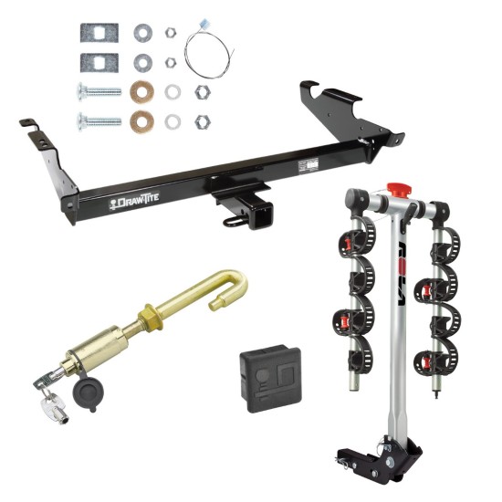 Trailer Tow Hitch For 78-95 Chevy G10 20 30 GMC G1500 2500 3500 4 Bike Rack w/ Hitch Lock and Cover