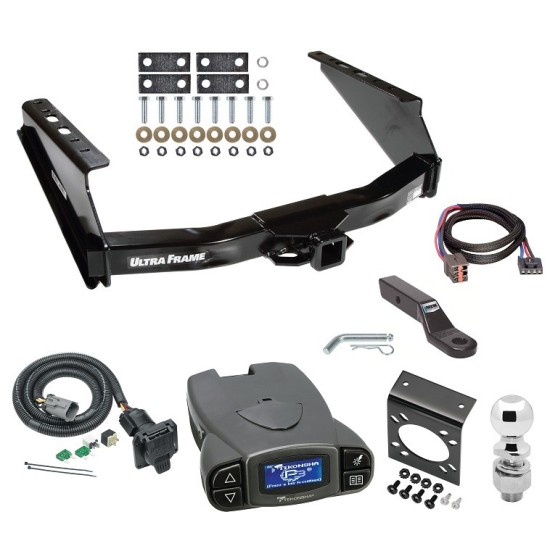 Class 5 12K Trailer Hitch Tow Package Prodigy P3 Brake Control For 99-01 Ford F-250 F-350 Super Duty w/ 7-Way RV Wiring 2" Drop Mount 2" Ball Class 4 2" Receiver Draw-Tite Tekonsha