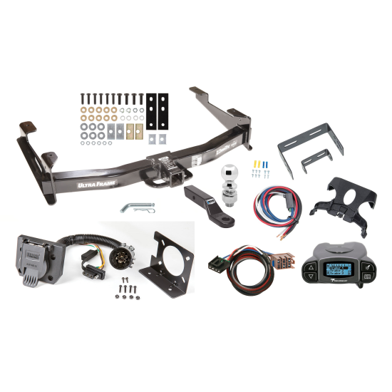 Class 5 13K Trailer Hitch Tow Package Prodigy P3 Brake Control For 03-07 Chevrolet Silverado GMC Sierra 2500 HD 3500w/ 7-Way RV Wiring 2-5/16" Ball 2" Drop Mount Ultra Frame 2" Receiver Draw-Tite Tekonsha