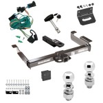 Ultimate Class 5 10K Tow Package For 96-99 Chevy Express GMC Savana Van Trailer Hitch w/ Wiring Dual 2" and 2-5/16" Ball 2" Drop Mount Lock Bracket Cover 2" Receiver 