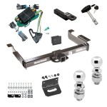 Ultimate Class 5 10K Tow Package For 00-02 Chevy Express GMC Savana Van Trailer Hitch w/ Wiring Dual 2" and 2-5/16" Ball 2" Drop Mount Lock Bracket Cover 2" Receiver 