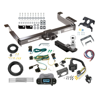 Class 5 10K Trailer Hitch Tow Package Prodigy P3 Brake Control For 03-24 Chevy Express GMC Savana 1500 2500 3500 w/ 7-Way RV Wiring 2-5/16" Ball 2" Drop Mount Ultra Frame 2" Receiver Draw-Tite Tekonsha