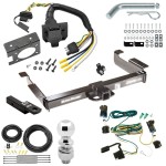 Class 5 10K Trailer Hitch Tow Package w/ 7-Way RV Wiring For 03-14 Chevy Express GMC Savana 1500 03-24 2500 3500 w/ 2-5/16" Ball 2" Drop Mount Ultra Frame 2" Receiver All Models 