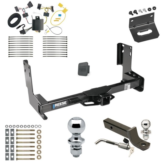 Ultimate Tow Package For 07-13 Mercedes-Benz Freightliner Sprinter 07-09 Dodge Sprinter 2500 3500 Trailer Hitch w/ Wiring 2" Drop Mount Dual 2" and 1-7/8" Ball Lock Bracket Cover 2" Receiver Reese