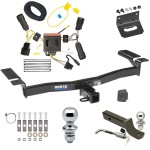 Ultimate Tow Package For 11-14 Ford Edge Except Sport Trailer Hitch w/ Wiring 2" Drop Mount Dual 2" and 1-7/8" Ball Lock Bracket Cover 2" Receiver Reese